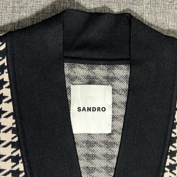 Sandro Dane Oversized Houndstooth Cardigan Size 0 - Picture 4 of 9
